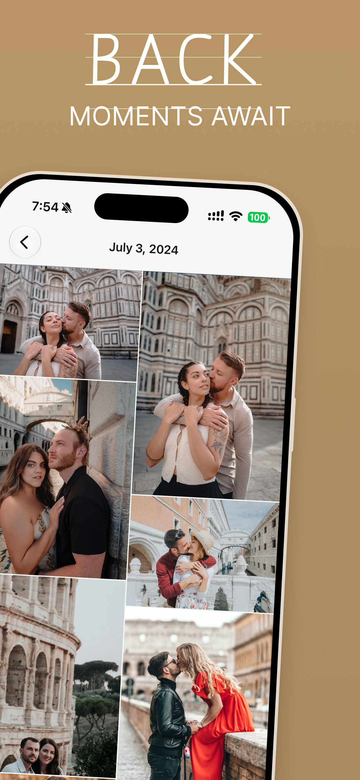 Photos from one day displayed together in Clean Alter