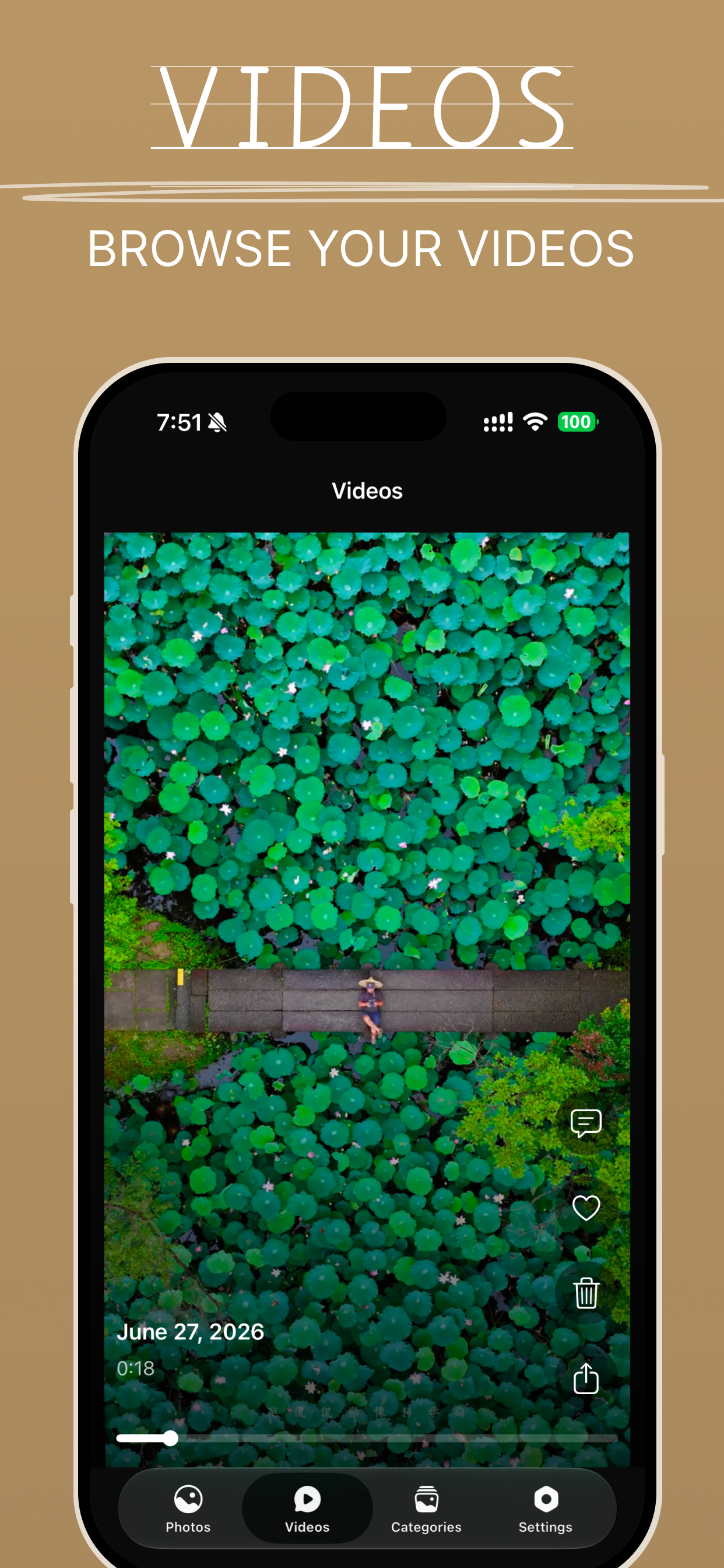 Full-screen video browsing in Clean Alter